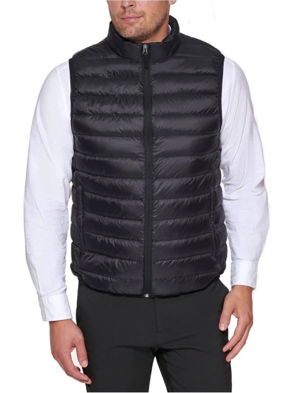 Club Room Mens Quilted Packable Puffer Vest Sleeveless Jacket Black MSRP$100 NEW